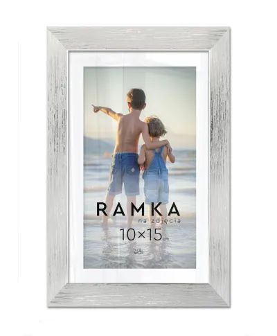 Ramka na zdjęcia 10x15 cm z podpórką Srebrna