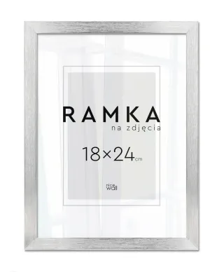 Ramka na zdjęcia 18x24 cm z podpórką Srebrna