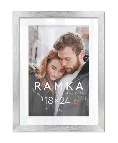 Ramka na zdjęcia 18x24 cm z podpórką Srebrna