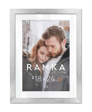 Ramka na zdjęcia 18x24 cm z podpórką Srebrna