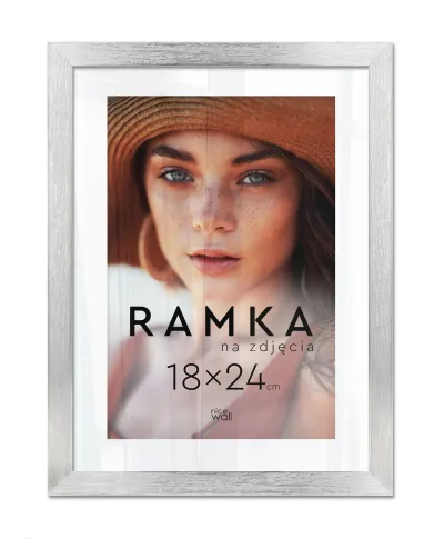 Ramka na zdjęcia 18x24 cm z podpórką Srebrna