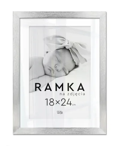 Ramka na zdjęcia 18x24 cm z podpórką Srebrna