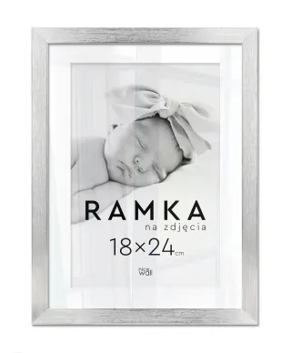 Ramka na zdjęcia 18x24 cm z podpórką Srebrna