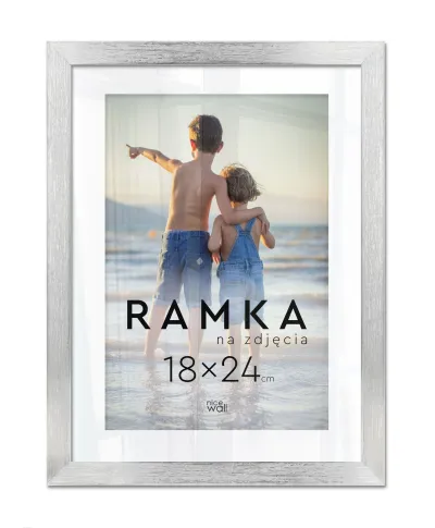 Ramka na zdjęcia 18x24 cm z podpórką Srebrna