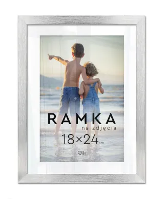 Ramka na zdjęcia 18x24 cm z podpórką Srebrna