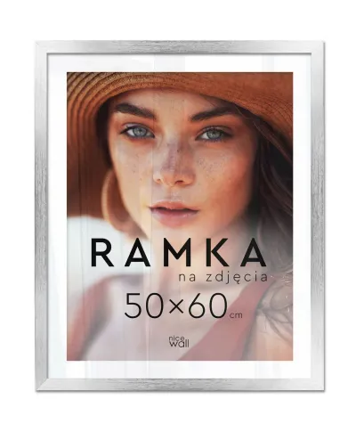 Ramka na zdjęcia 50x60 cm Srebrna