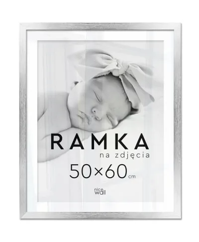 Ramka na zdjęcia 50x60 cm Srebrna