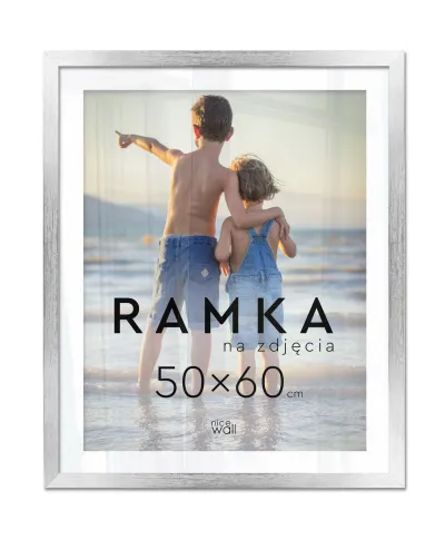 Ramka na zdjęcia 50x60 cm Srebrna