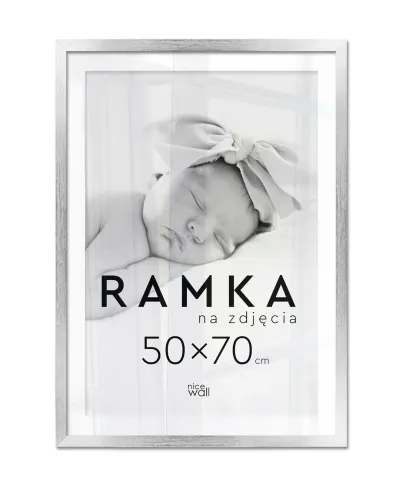 Ramka na zdjęcia 50x70 cm Srebrna B2