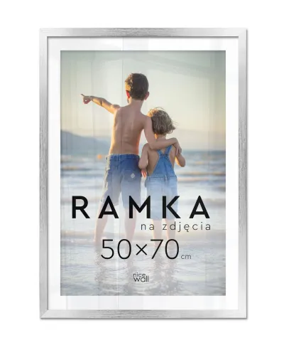 Ramka na zdjęcia 50x70 cm Srebrna B2