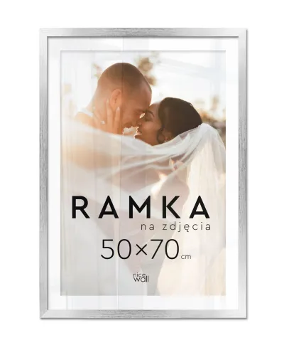 Ramka na zdjęcia 50x70 cm Srebrna B2