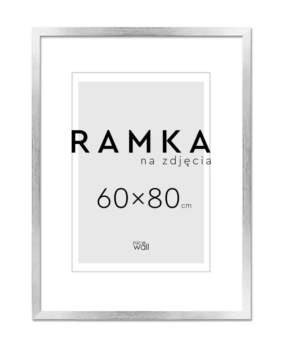 Ramka na zdjęcia 60x80 cm Srebrna