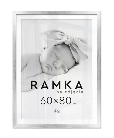 Ramka na zdjęcia 60x80 cm Srebrna