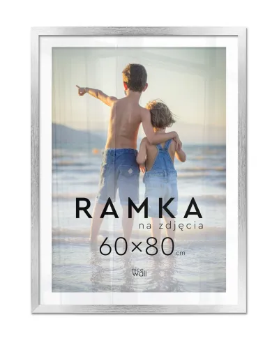 Ramka na zdjęcia 60x80 cm Srebrna