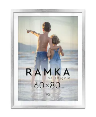 Ramka na zdjęcia 60x80 cm Srebrna