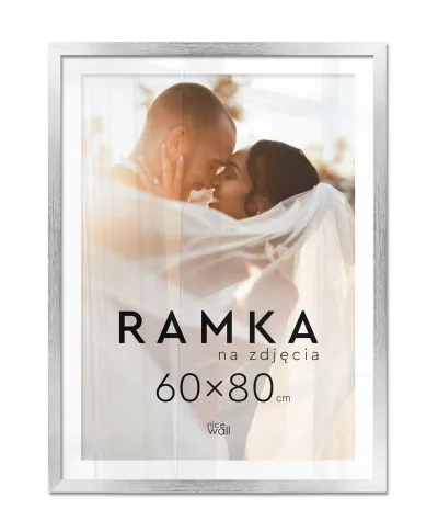 Ramka na zdjęcia 60x80 cm Srebrna