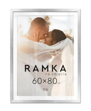 Ramka na zdjęcia 60x80 cm Srebrna