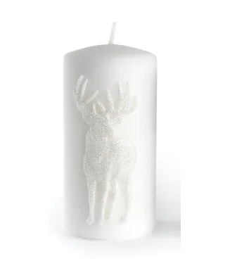 Świeca JELEŃ ALP walec mały parafinowa 7xh10cm BIAŁA