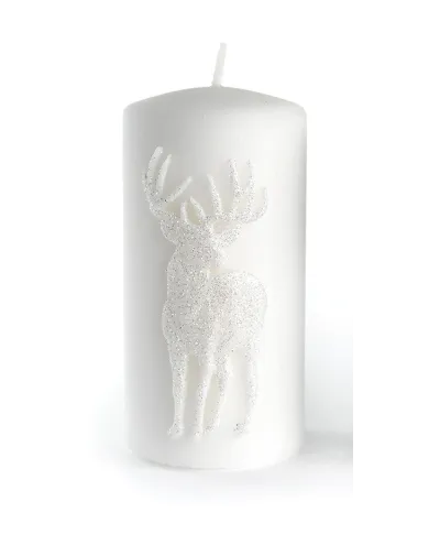 Świeca JELEŃ ALP walec duży parafinowa 7xh18cm BIAŁA