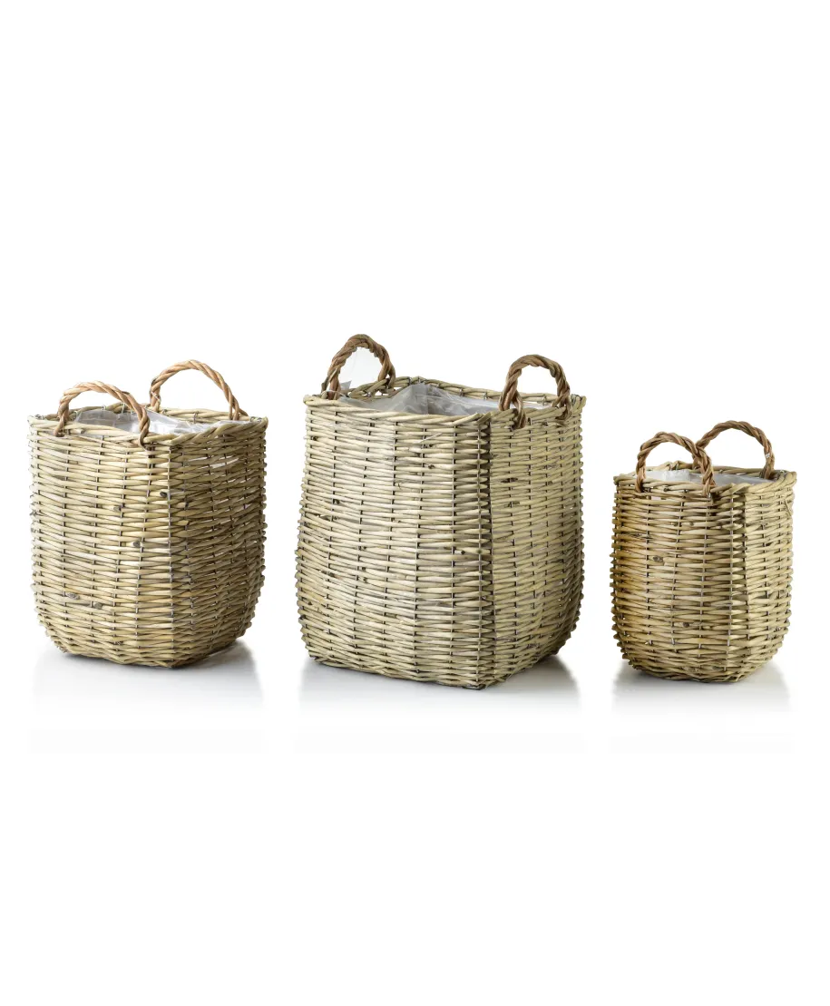 GUSTAV Komplet 3 koszy XL25X25XH29/35CM,L20X20XH27/H31CM, M16X16XH21/26CM