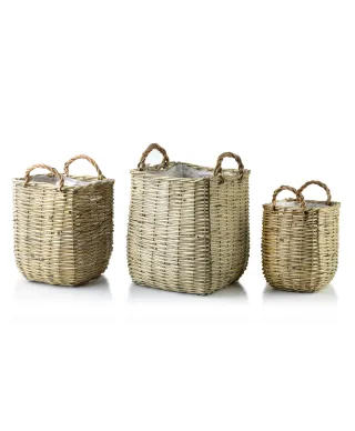 GUSTAV Komplet 3 koszy XL25X25XH29/35CM,L20X20XH27/H31CM, M16X16XH21/26CM