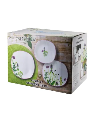 HERBAL BLACK Komplet obiadowy 18 części