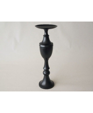 Świecznik - Czarny - Aluminium - 17,5x56cm