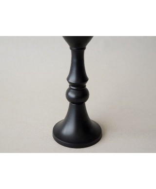 Świecznik - Czarny - Aluminium - 17,5x56cm