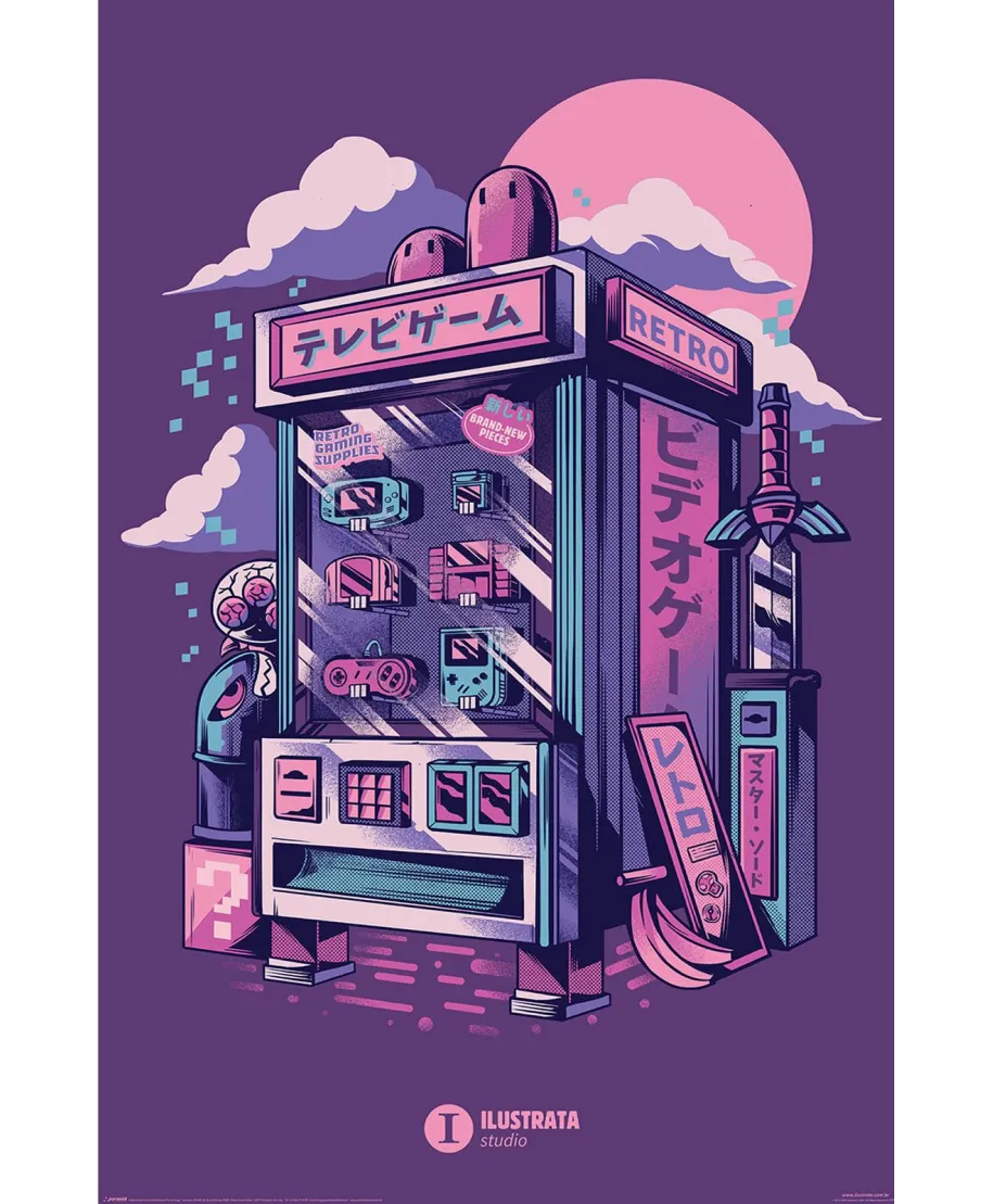 Ilustrata Retro Vending Machine - plakat