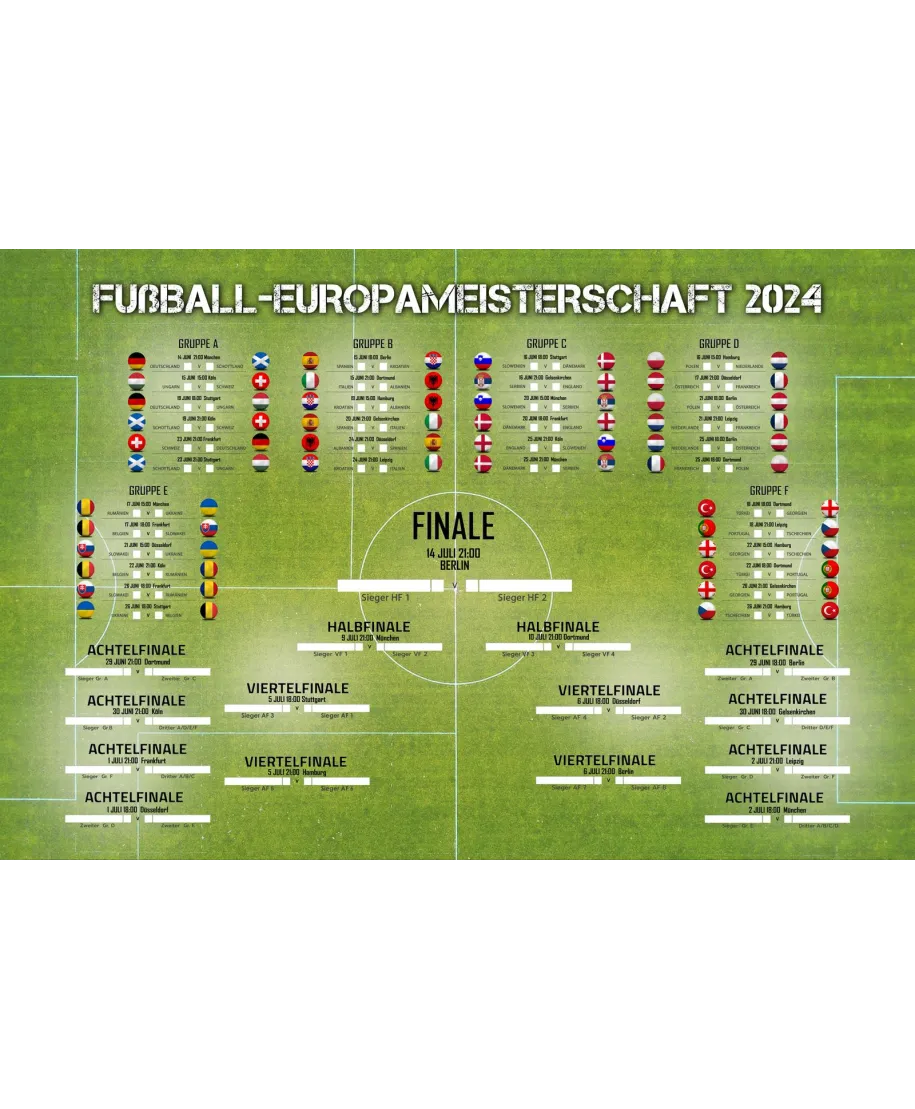 Tabela Rozgrywek Euro 2024 - plakat w wersji niemieckiej