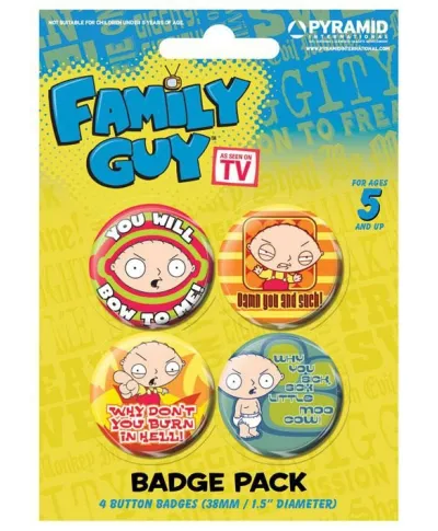 Family Guy (Stewie) - zestaw 4 przypinek