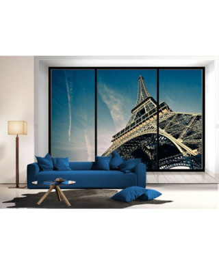 Fototapeta na ścianę - Wieża Eiffela (window) - 366x254 cm