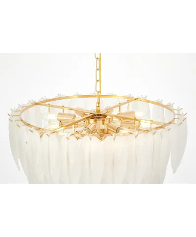 NOWOCZESNY ŻYRANDOL KRYSZTAŁOWY BIAŁO-ZŁOTY CAVALINI D60