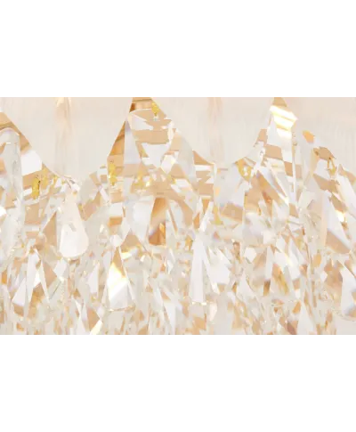 NOWOCZESNY ŻYRANDOL KRYSZTAŁOWY BIAŁO-ZŁOTY CAVALINI D60