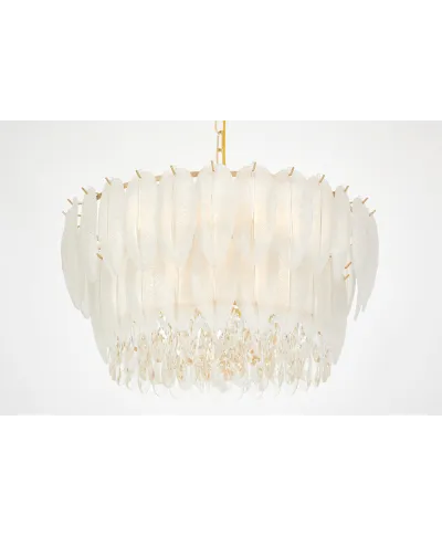 NOWOCZESNY ŻYRANDOL KRYSZTAŁOWY BIAŁO-ZŁOTY CAVALINI D60