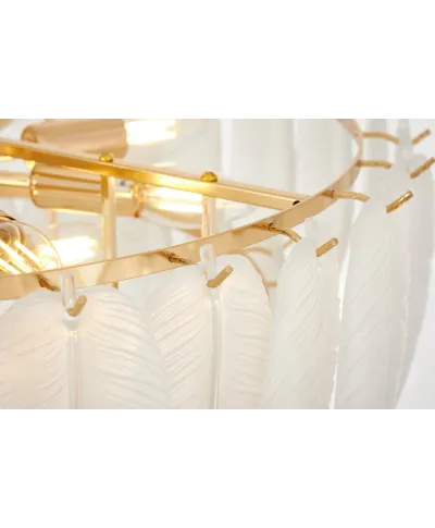 NOWOCZESNY ŻYRANDOL KRYSZTAŁOWY BIAŁO-ZŁOTY CAVALINI D60