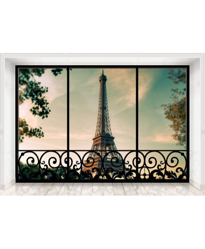 Fototapeta na ścianę - Tour Eiffel Paris France (window) - 366x254 cm