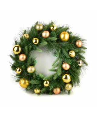 SANTA LILA Wianek 50cm zielono złoty