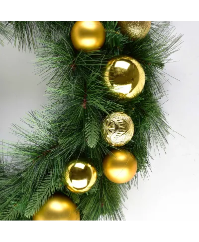 SANTA LILA Wianek 50cm zielono złoty