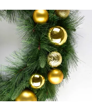 SANTA LILA Wianek 50cm zielono złoty