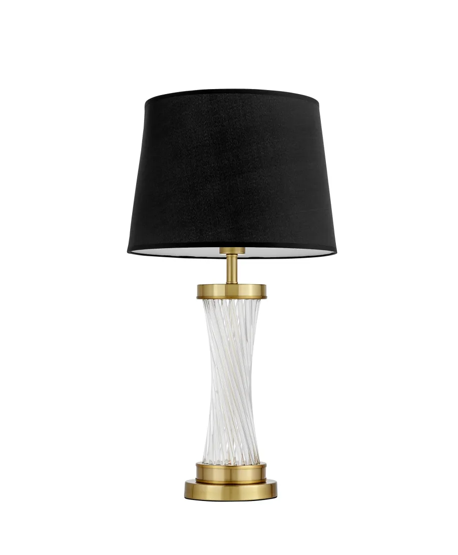 LAMPA NOCNA GLAMOUR CZARNO-MOSIĘŻNA VILLANOVA
