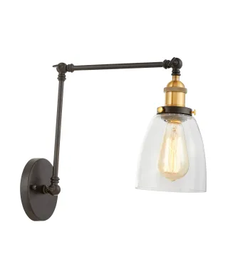 LAMPA ŚCIENNA KINKIET LOFTOWY CZARNY BARTON W2