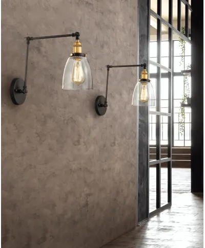 LAMPA ŚCIENNA KINKIET LOFTOWY CZARNY BARTON W2