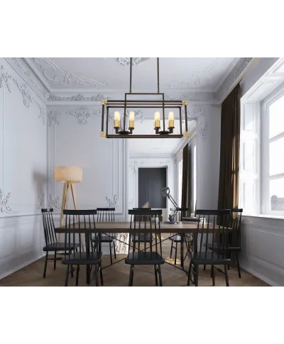 LAMPA WISZĄCA LOFT CZARNO-MOSIĘŻNA WALDORF W8