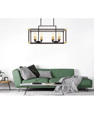 LAMPA WISZĄCA LOFT CZARNO-MOSIĘŻNA WALDORF W8