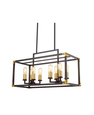 LAMPA WISZĄCA LOFT CZARNO-MOSIĘŻNA WALDORF W8