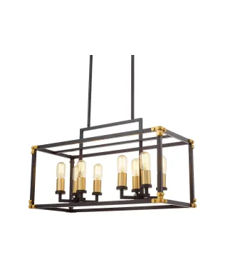 LAMPA WISZĄCA LOFT CZARNO-MOSIĘŻNA WALDORF W8