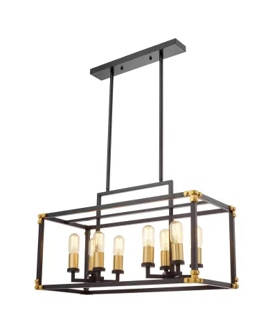 LAMPA WISZĄCA LOFT CZARNO-MOSIĘŻNA WALDORF W8