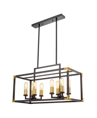 LAMPA WISZĄCA LOFT CZARNO-MOSIĘŻNA WALDORF W8