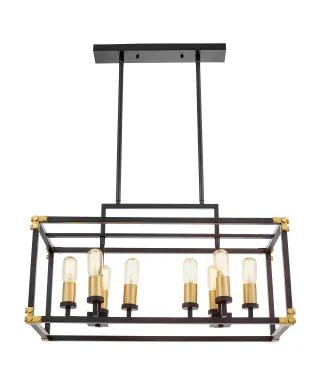 LAMPA WISZĄCA LOFT CZARNO-MOSIĘŻNA WALDORF W8